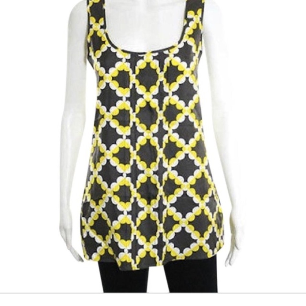 Tory Burch Silk Blouse w/ logo pull - Size 6